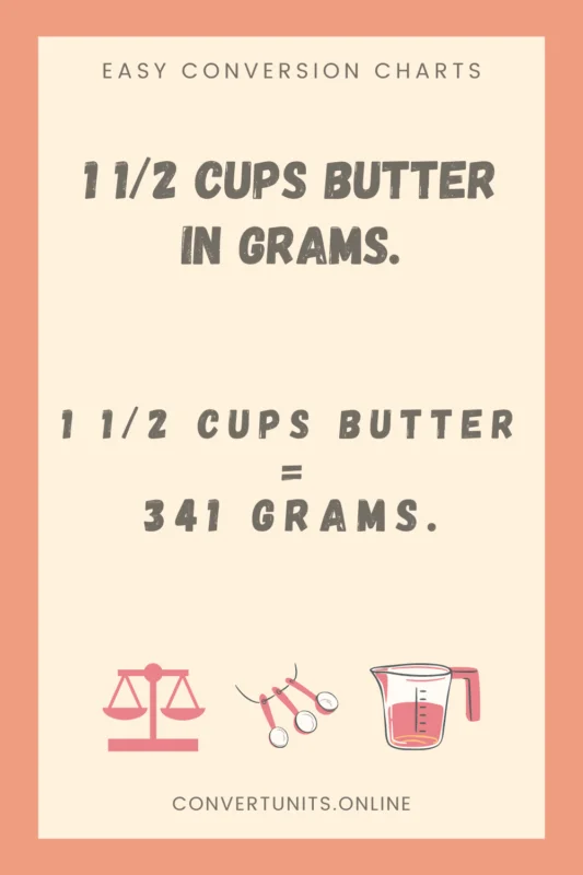 1 1/2 cups butter in grams