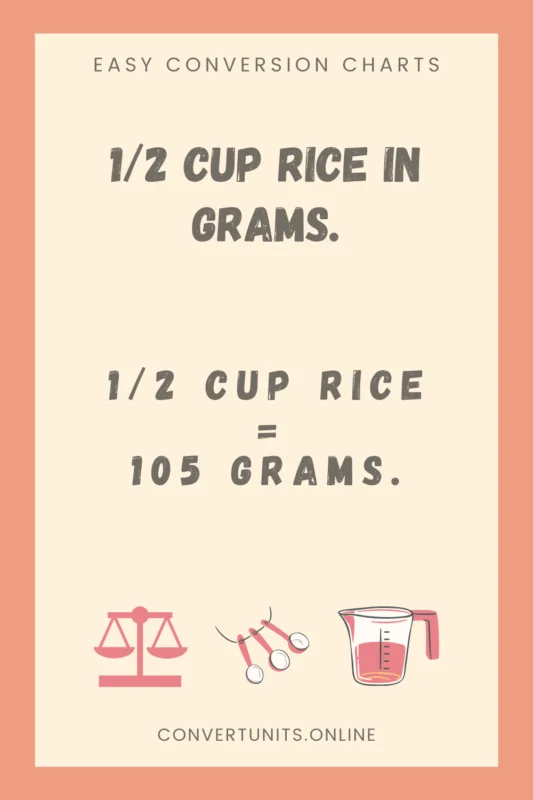 1/2 cup rice in grams