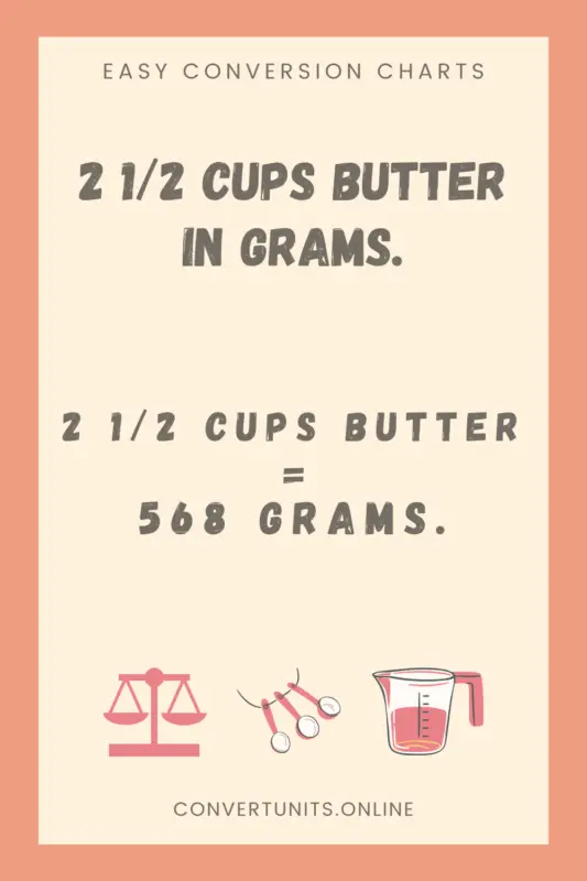 2 1/2 cups butter in grams