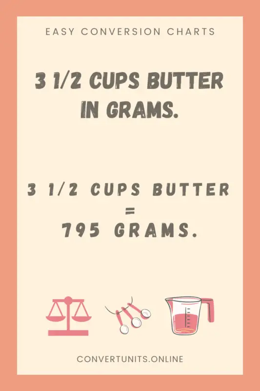 3 1/2 cups butter in grams