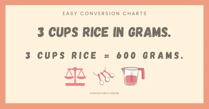 3 cups rice in grams