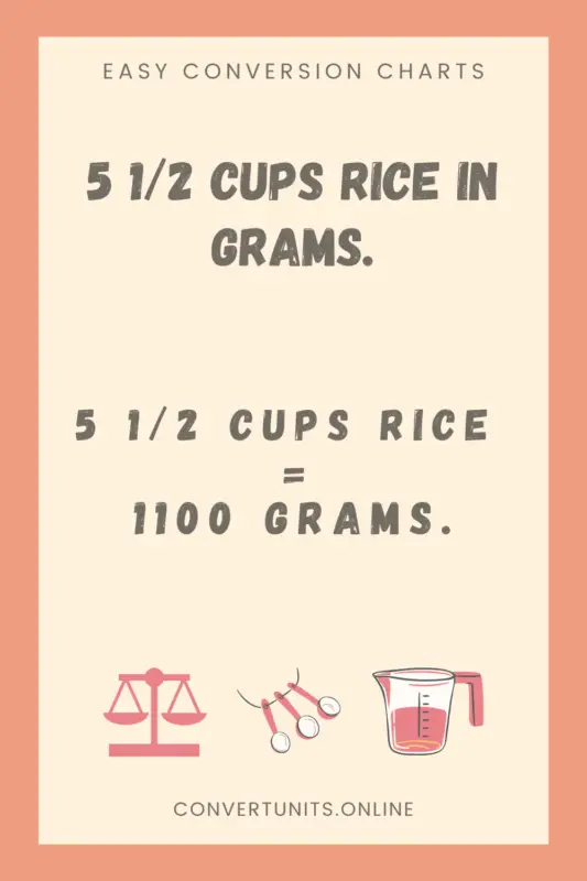 5 1 2 cups rice in grams