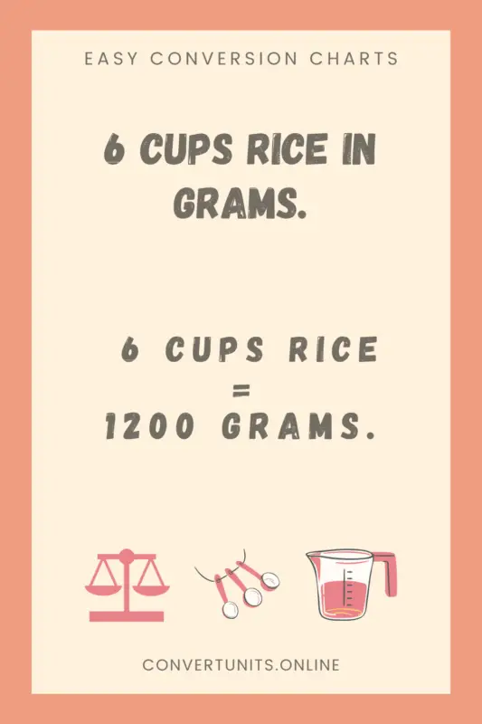 6 cups rice in grams