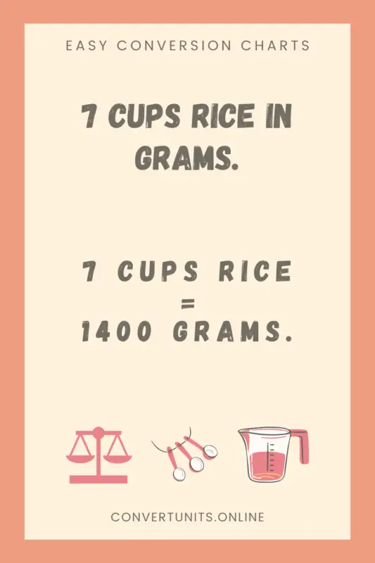 7 cups rice in grams