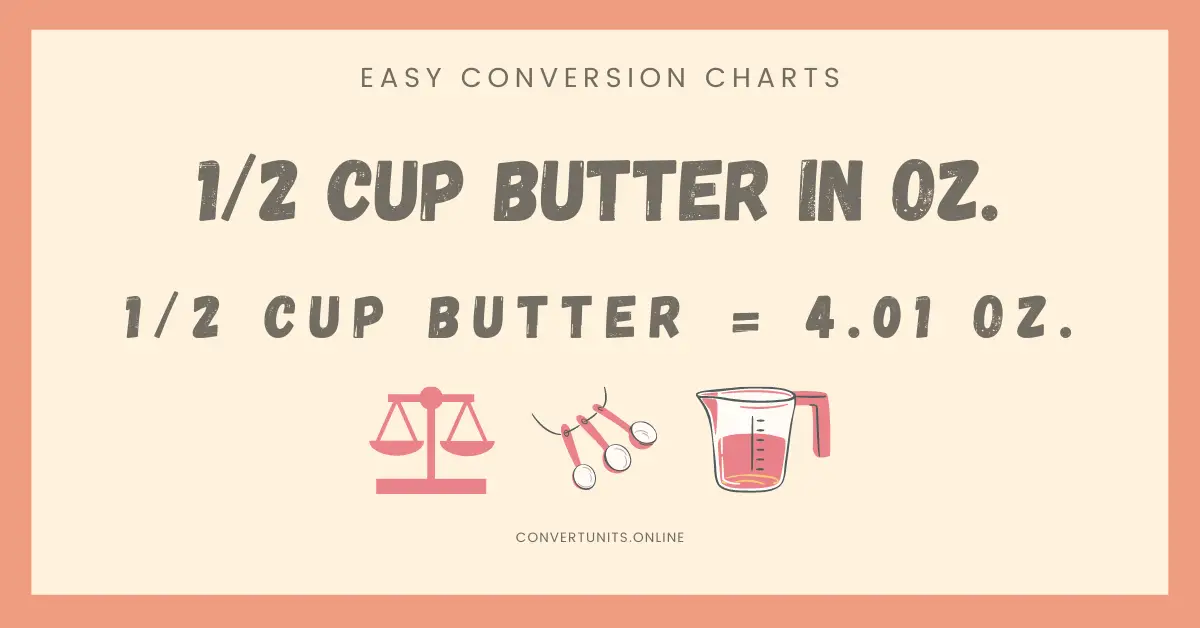 convert 1 2 cup of butter to ounces