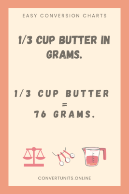 1 ⁄ 3 cup butter to grams