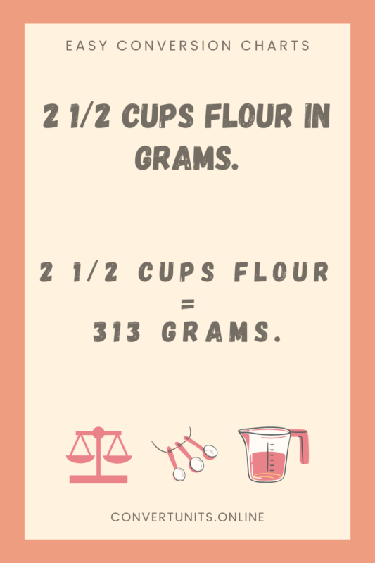2 1/2 cups flour in grams