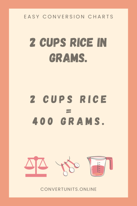 2 cups rice in grams