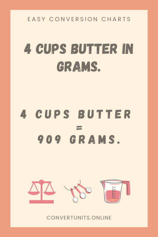 4 cups butter in grams