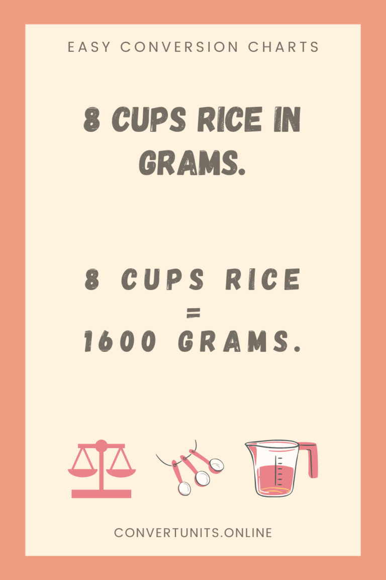 8 Cups Rice In Grams - Online Unit Converter